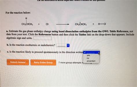 Solved For The Reaction Below CH3CHCH3 A Estimate The Gas Chegg