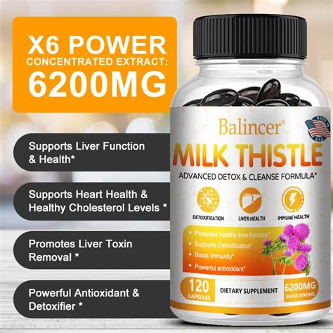 Liver Cleanse Detox And Repair Support Milk Thistle Liver Detox Formula