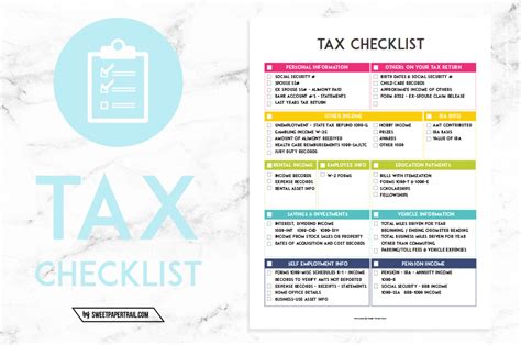 Checklist For Preparing Taxes