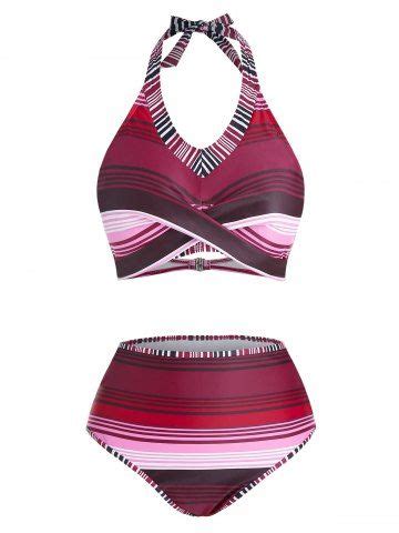 65 OFF Tie Dye Plus Size High Cut Bikini Set Rosegal