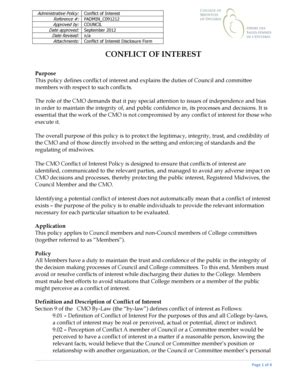 Fillable Online Conflict Of Interest And Form CMO Fax Email Print