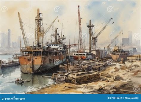 Construction Site In Gulf Draw Stock Illustration Illustration Of