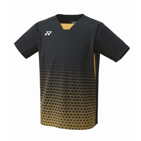 Yonex 10615 Black Gold Japan National Mens Crew Neck Shirt EZBOX SPORTS