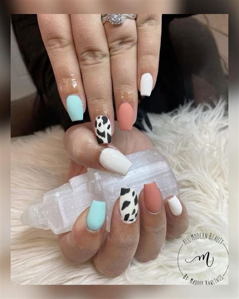 Western Cow Print Acrylic Nails Artofit