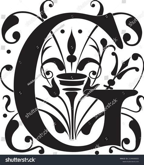 Floral Black Letter G Silhouette Alphabet Stock Vector (Royalty Free) 2194088005 | Shutterstock