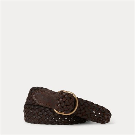 ralph lauren rrl braided leather belt  brown endource