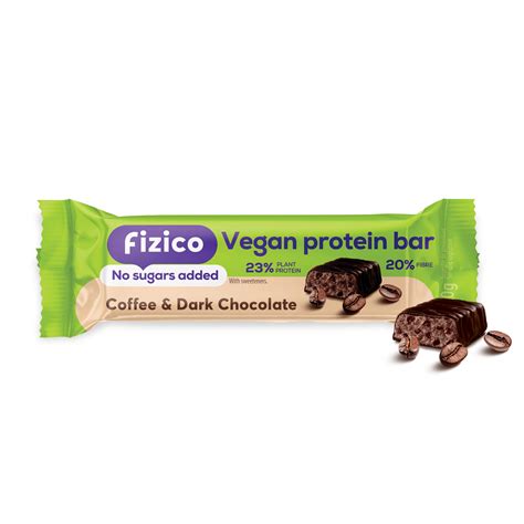 Fizico Vegan Protein Bar baton proteic cu proteine vegetale și cafea