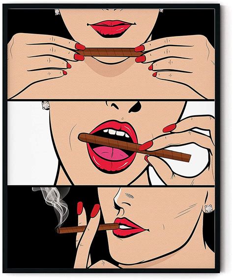 Roll Lick Smoke Blunt Poster Comic Pop Art Smoking Home Etsy