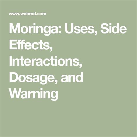 Moringa: Uses, Side Effects, Interactions, Dosage, and Warning | Health ...