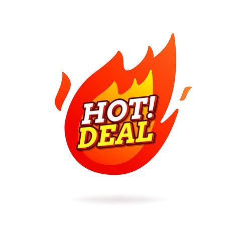 Hot Deal Flaming Label Sale Promotion Banner Vector Vector