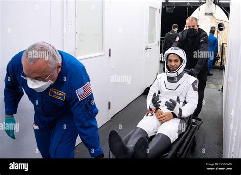 Nasa Astronaut Raja Chari Greets Friends After Being Helped Out Of The Spacex Crew Dragon