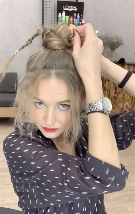 Two Braids Turn Into This Beautiful Bun | Upstyle