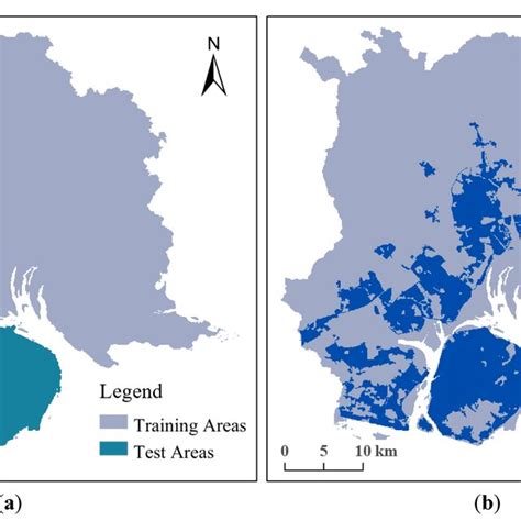 The (a) distribution of training and test sets and (b) spatial ... 