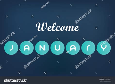 Welcome January Sign Dark Background Vector Stock Vector Royalty Free