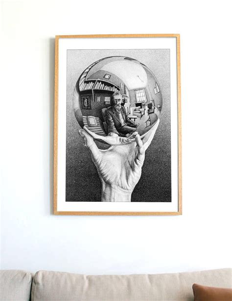 Escher Print Hand With Reflecting Sphere Escher Poster - Etsy