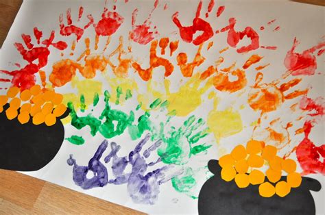 Rainbow Handprints St Patricks Day Crafts Crafts Spring Crafts