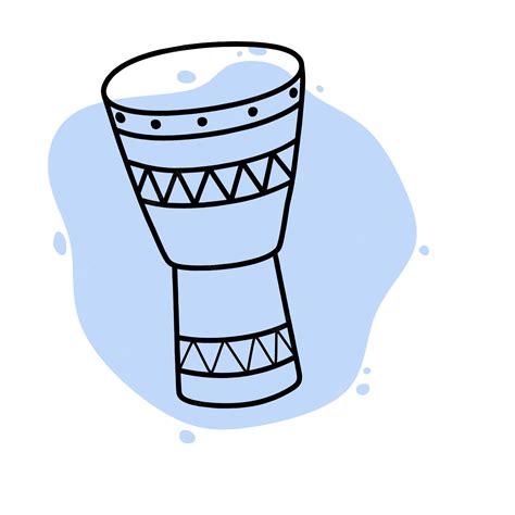 Doodle De Música Djembe Tradicional Icono De Djembe Africano Dibujado A Mano Vector Premium