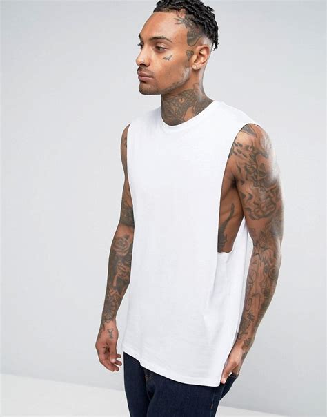 Asos Sleeveless T Shirt With Dropped Armhole Asos In 2024 Mens Tank