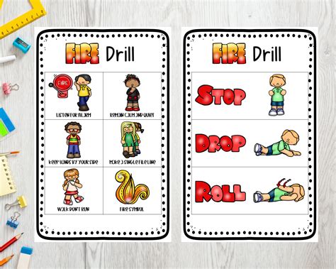 Safety Drills Visuals Safety Fire Drill Earthquake Visual Aid Aba