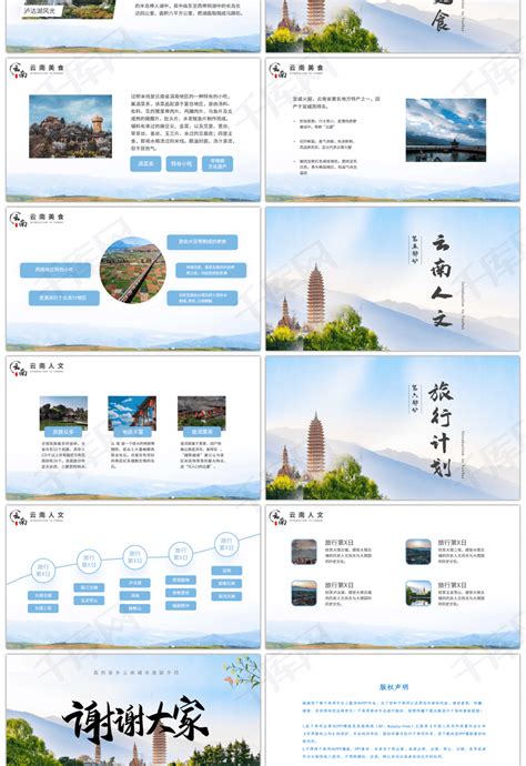 我的家乡云南城市旅游介绍PPTppt模板免费下载 PPT模板 千库网