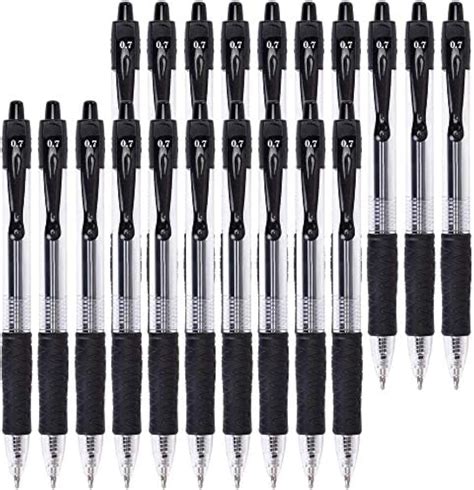 Gel Pens 07mm Retractable Rollerball Pens Black Ink Smooth Pens For