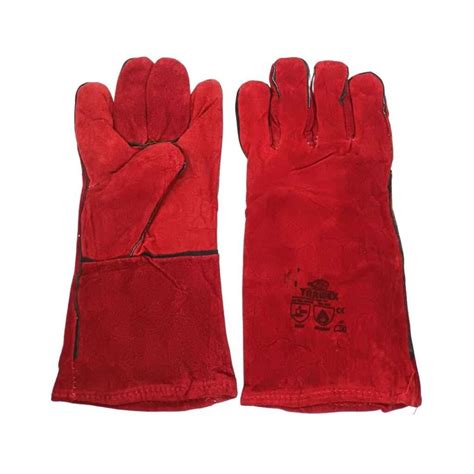 Guantes De Cuero Soldador Rojo Niko Industrial