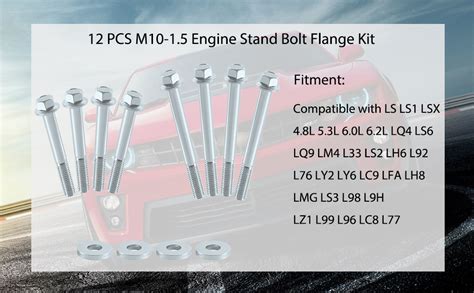 12 Pcs Ls Engine Stand Bolt Kit Endxedo M10 15 Engine