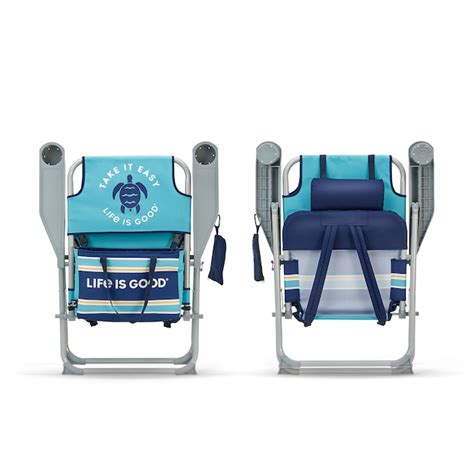 Life Is Good Backpack Lawn Chair Set Of 2 Gray Aluminum Frame Stationary Conversation Chair With