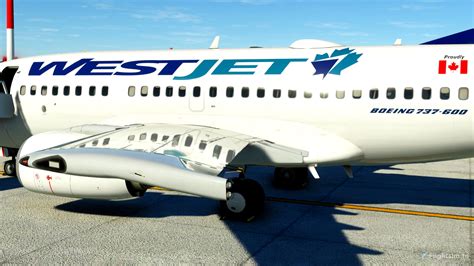 Pmdg 737 600 Westjet C Gwsj Maple Leaf Logo For Microsoft Flight