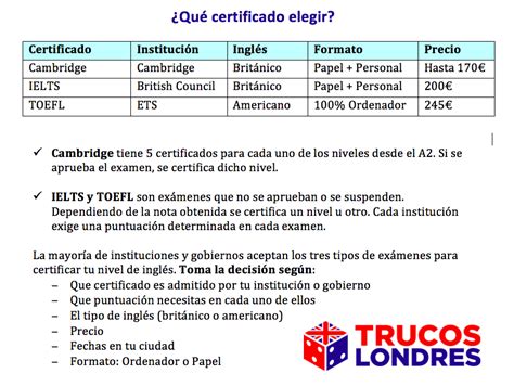 certificado de ingles Ingles Aprender inglés Aprobar examen