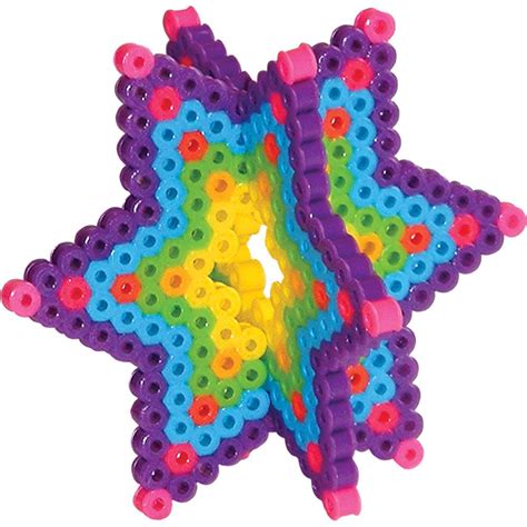 3 D Star Perler Bead Patterns Perler Beads Designs Fuse Beads