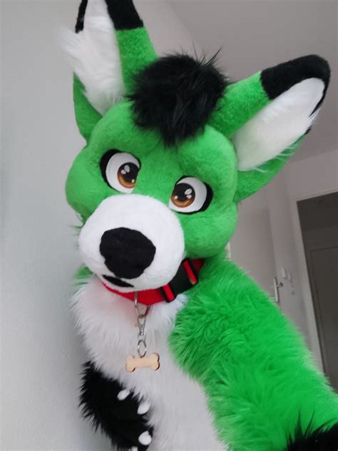 Wolfside 🐺🐶💚 On Twitter New Fursuitfriday 💚🤍🖤 Were Close To 200 Followers Thank You Oh Btw