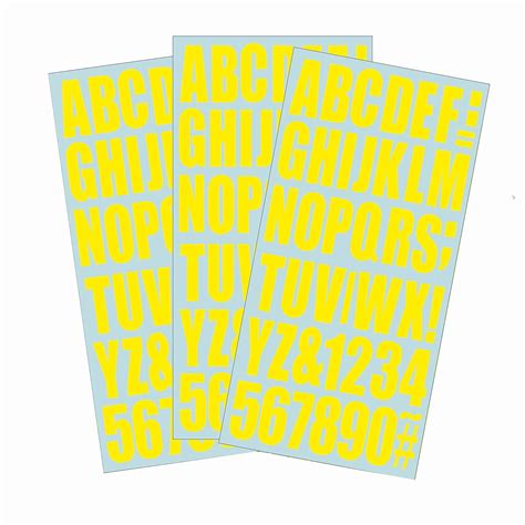 Amazon Yellow Letters Numbers Vinyl Stickers Inches Sets