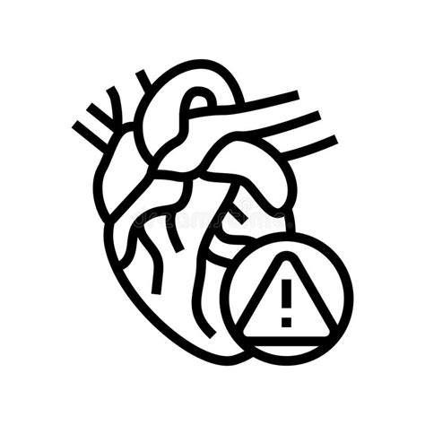 Cardiovascular Disease Obesity Overweight Line Icon Vector Illustration