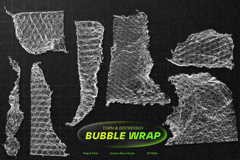 Torn And Distressed Bubble Wrap Design Cuts