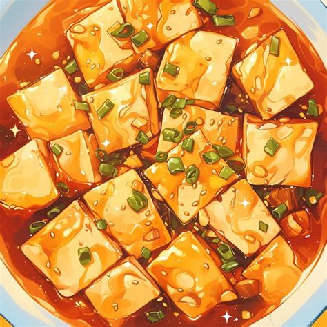 Premium Vector Sichuan Mapo Tofu And Spicy Bean Curd