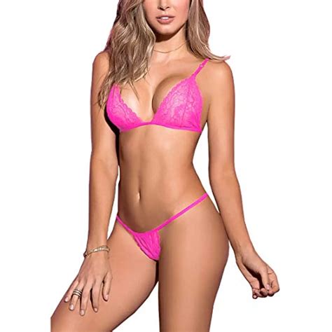 Buy Psychovest Women S Sexy Lace Micro Bra And Panty Lingerie Set Free Size Pink Lowest Price