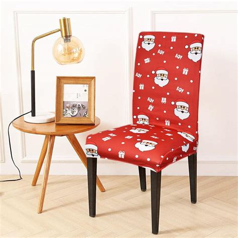 Alermo Printed Soft Christmas Chair Cover Set Of Pc Stretchable