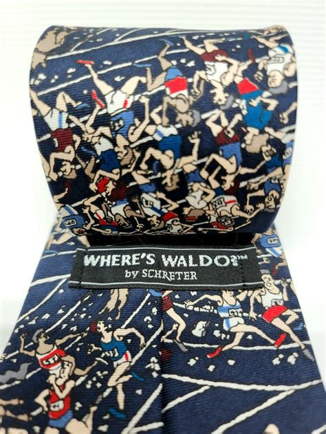 WHERE S WALDO 1992 TRACK RUNNING MENS ALL SILK NECK T Gem