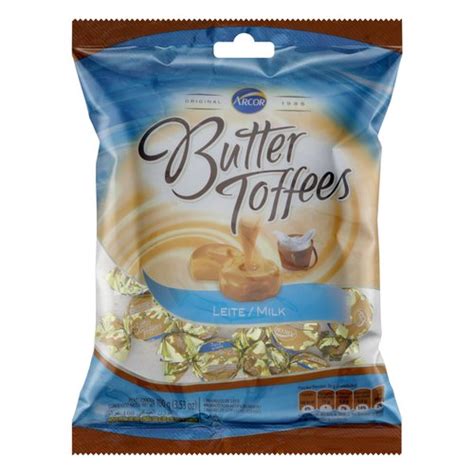 Bala De Caramelo Leite Arcor Butter Toffees Pacote 100g Trimais