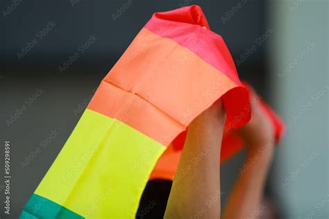 Rainbow Flag Welcomes Pride Month Festival Rainbow Pride Is A Symbol Of Lesbian Gay Bisexual