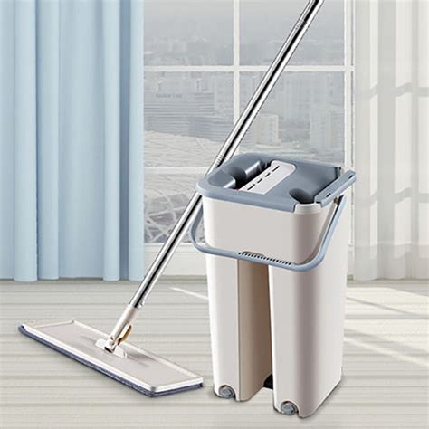 ISHOWTIENDA Alat Pel Set Automatic Magic Mop Flat Microfiber With