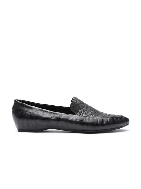 Buy GEOX Respira Women Black Textured Breathable Italian Patent Leather ...