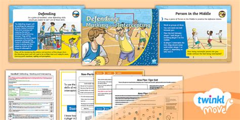 Twinkl Move Y Handball L Defending Marking Intercepting