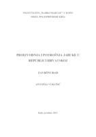 PROIZVODNJA I POTROŠNJA JABUKE U REPUBLICI HRVATSKOJ Nacionalni