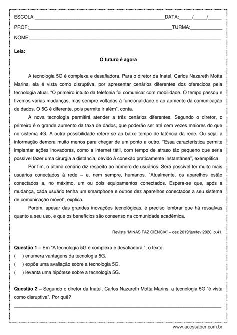 Texto Reflexivo Com Interpretação 8o Ano - Texto Reflexivo Com Interpretação 8o Ano - RETOEDU