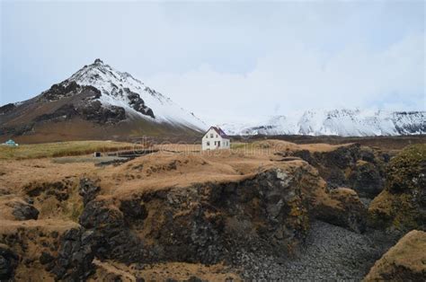 Snow Covered Mountains Surround Hellnar Iceland Stock Image - Image of rocky, coast: 92373997