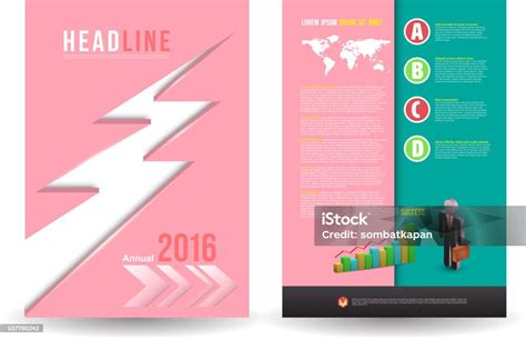 Cover Annual Report Leaflet Brochure Flyer Template A4 Size Stock