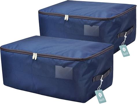 Amazon Iwill CREATE PRO Dark Blue Fabric Storage Bins For Underbed