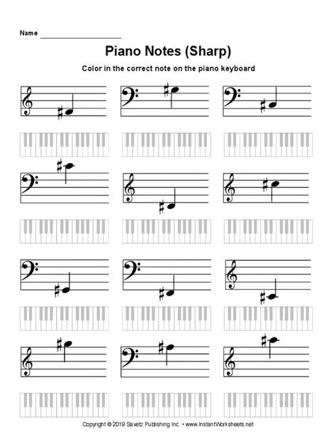 Piano Notes Sharp | PDF